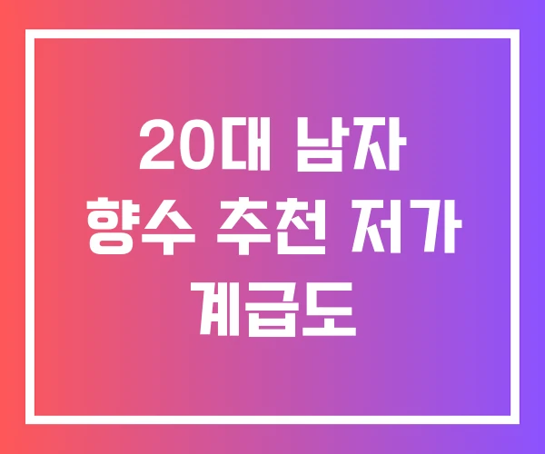 20대 남자 향수 추천 저가 계급도