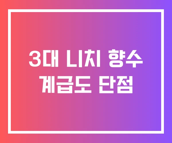 3대 니치 향수 계급도 단점