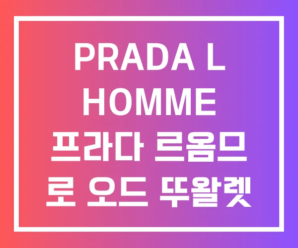 PRADA L HOMME 프라다 르옴므 로 오드 뚜왈렛