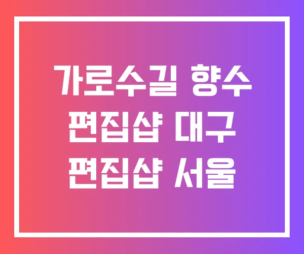 가로수길 향수 편집샵 대구 편집샵 서울