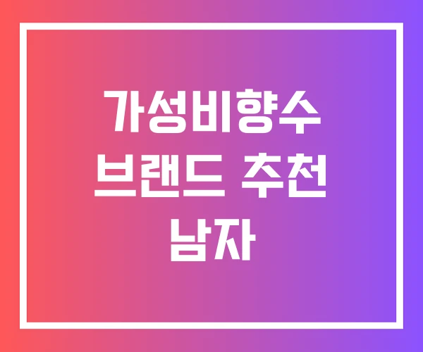 가성비향수 브랜드 추천 남자 가성비향수 브랜드 추천 남자