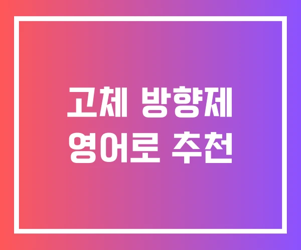 고체 방향제 영어로 추천