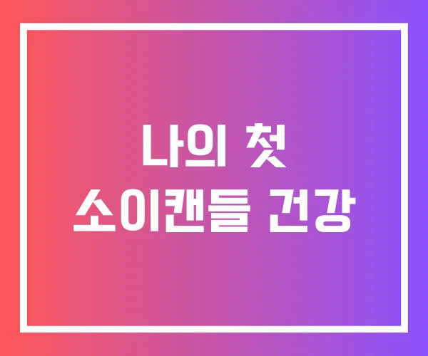 나의 첫 소이캔들 건강