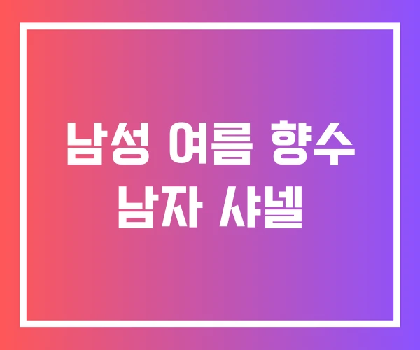 남성 여름 향수 남자 샤넬