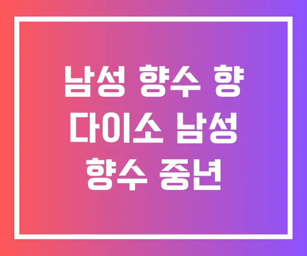 남성 향수 향 다이소 남성 향수 중년