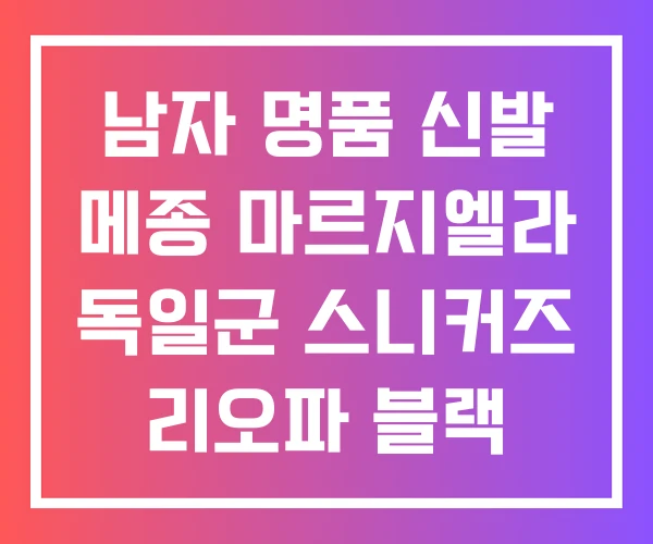 남자 명품 신발 메종 마르지엘라 독일군 스니커즈 리오파 블랙