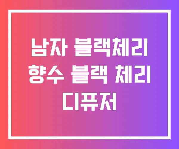 남자 블랙체리 향수 블랙 체리 디퓨저