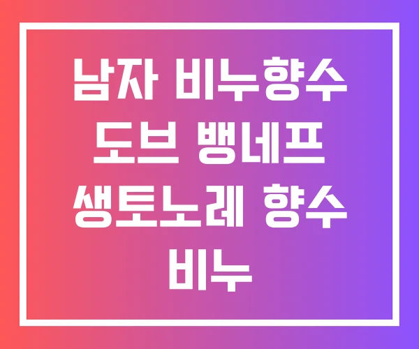 남자 비누향수 도브 뱅네프 생토노레 향수 비누
