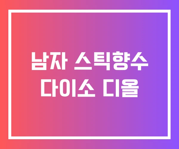 남자 스틱향수 다이소 디올
