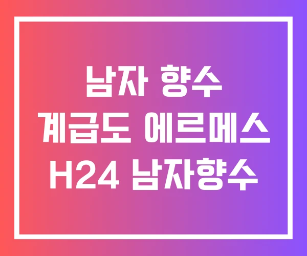 남자 향수 계급도 에르메스 H24 남자향수