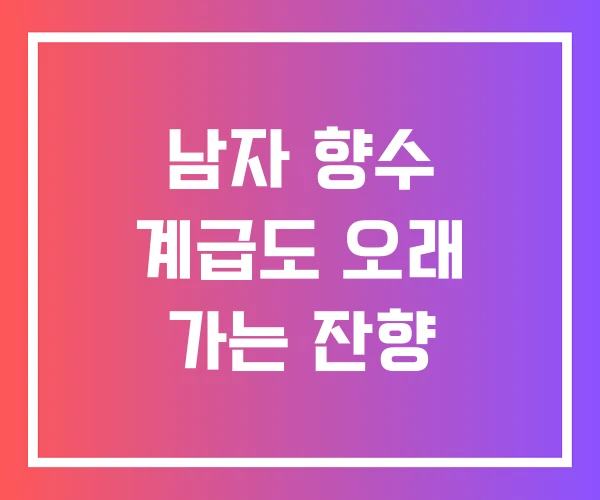 남자 향수 계급도 오래 가는 잔향