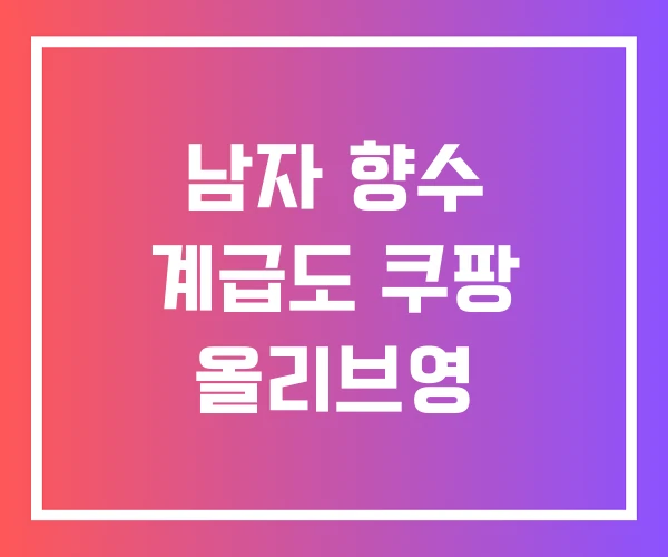 남자 향수 계급도 쿠팡 올리브영