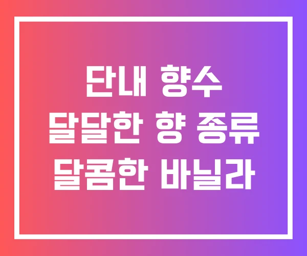 단내 향수 달달한 향 종류 달콤한 바닐라 단내 향수 달달한 향 종류 달콤한 바닐라