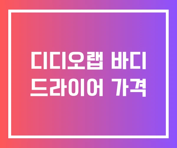 디디오랩 바디 드라이어 가격 디디오랩 바디 드라이어 가격