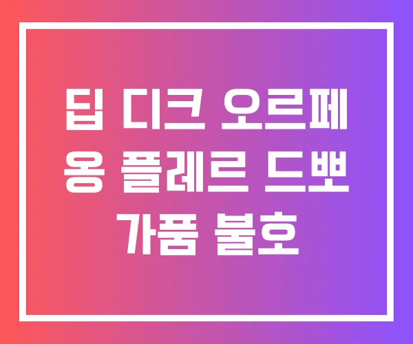 딥 디크 오르페 옹 플레르 드뽀 가품 불호