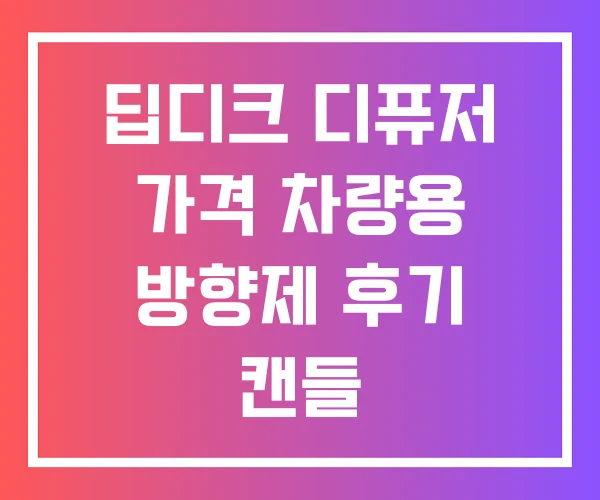 딥디크 디퓨저 가격 차량용 방향제 후기 캔들