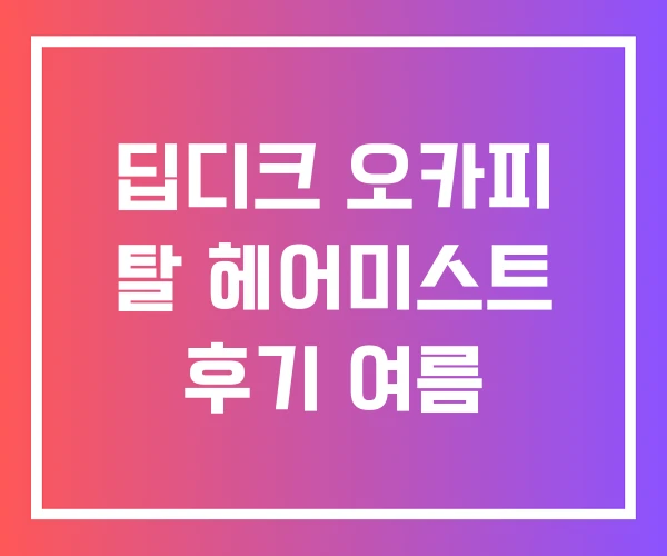 딥디크 오카피 탈 헤어미스트 후기 여름