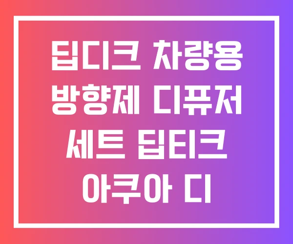 딥디크 차량용 방향제 디퓨저 세트 딥티크 아쿠아 디 파르마