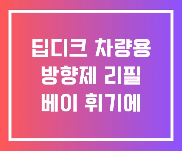 딥디크 차량용 방향제 리필 베이 휘기에