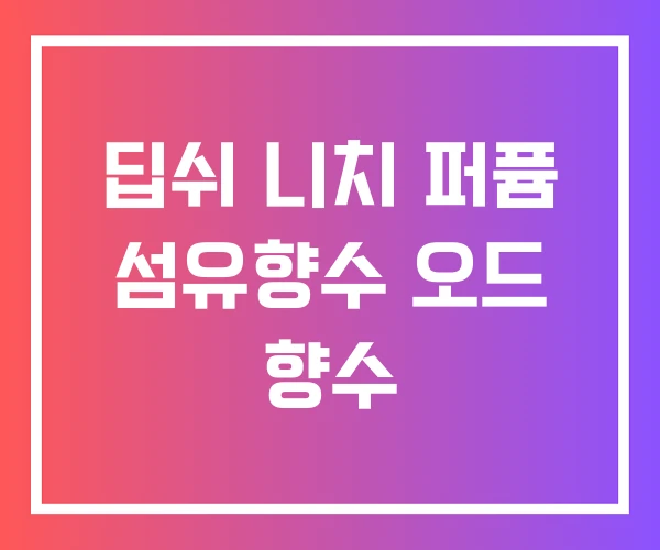딥쉬 니치 퍼퓸 섬유향수 오드 향수