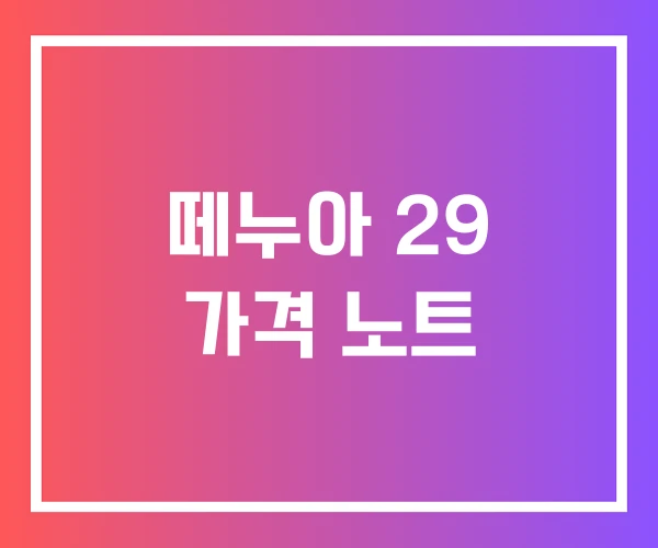 떼누아 29 가격 노트 떼누아 29 가격 노트