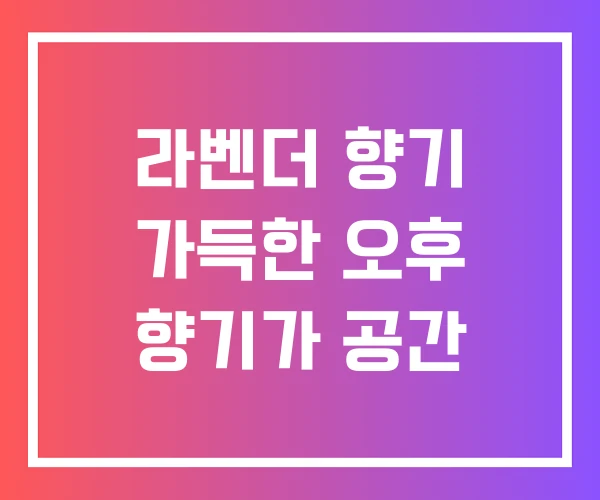 라벤더 향기 가득한 오후 향기가 공간