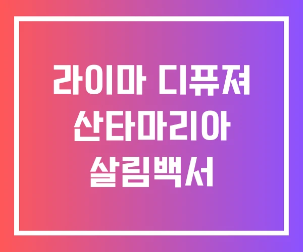 라이마 디퓨져 산타마리아 살림백서