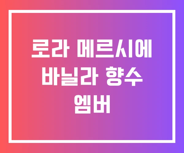 로라 메르시에 바닐라 향수 엠버 로라 메르시에 바닐라 향수 엠버