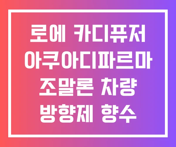 로에 카디퓨저 아쿠아디파르마 조말론 차량 방향제 향수