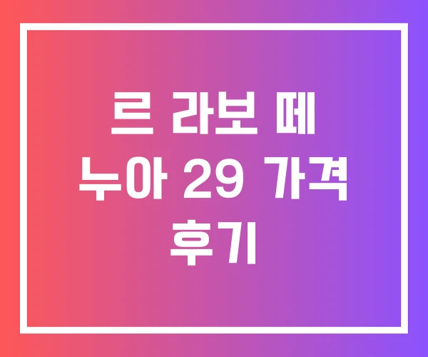 르 라보 떼 누아 29 가격 후기
