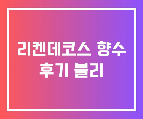 리켄데코스 향수 후기 불리