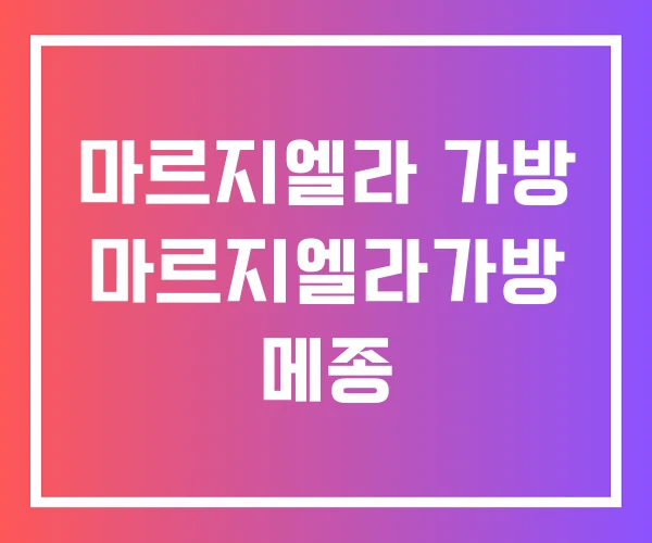 마르지엘라 가방 마르지엘라가방 메종