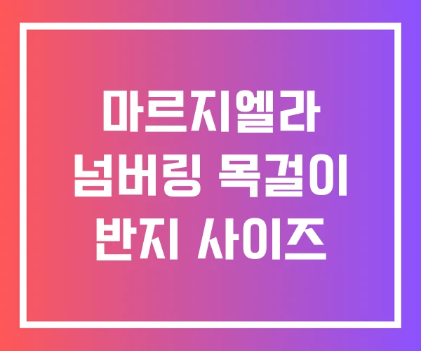 마르지엘라 넘버링 목걸이 반지 사이즈