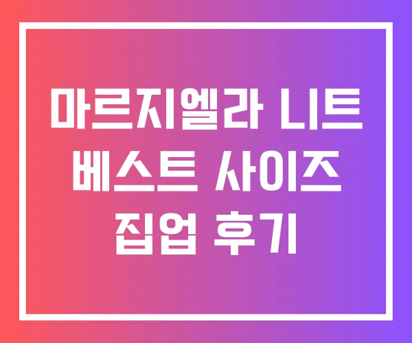 마르지엘라 니트 베스트 사이즈 집업 후기