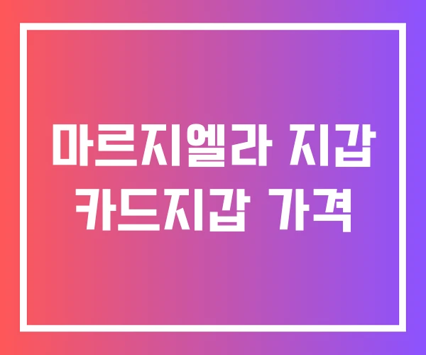 마르지엘라 지갑 카드지갑 가격