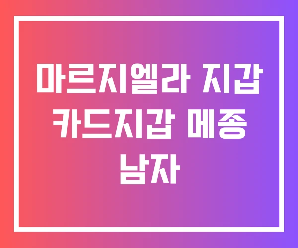 마르지엘라 지갑 카드지갑 메종 남자