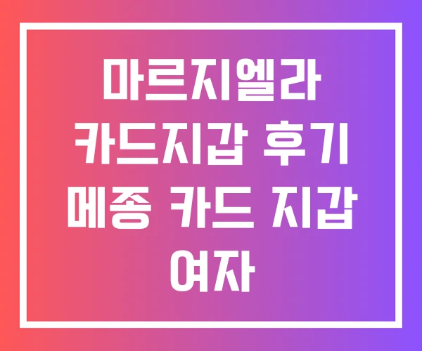마르지엘라 카드지갑 후기 메종 카드 지갑 여자 마르지엘라 카드지갑 후기 메종 카드 지갑 여자