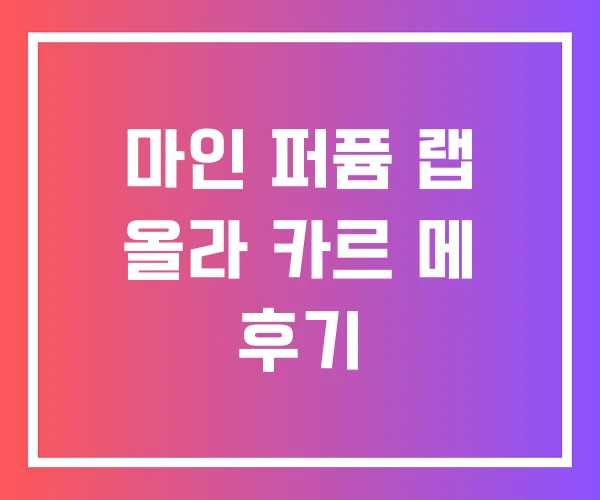 마인 퍼퓸 랩 올라 카르 메 후기