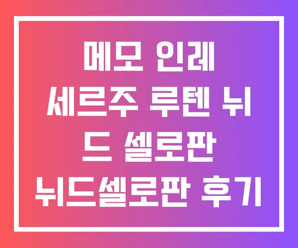 메모 인레 세르주 루텐 뉘 드 셀로판 뉘드셀로판 후기