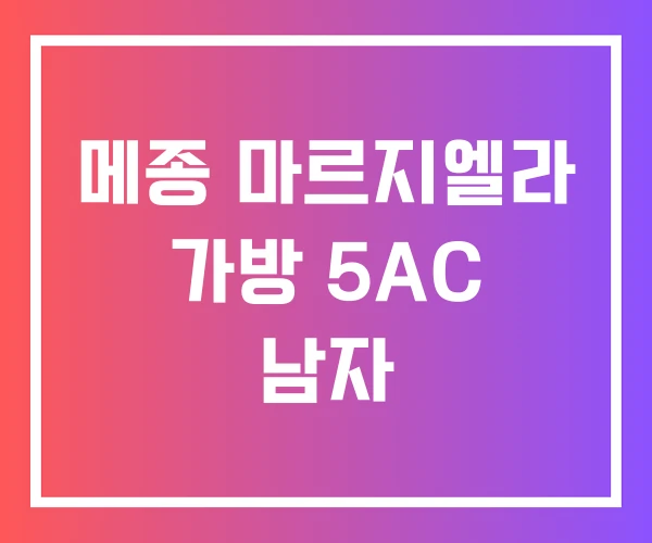 메종 마르지엘라 가방 5AC 남자 메종 마르지엘라 가방 5AC 남자