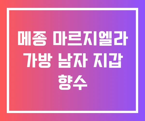 메종 마르지엘라 가방 남자 지갑 향수 메종 마르지엘라 가방 남자 지갑 향수