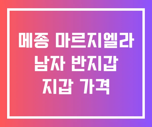 메종 마르지엘라 남자 반지갑 지갑 가격