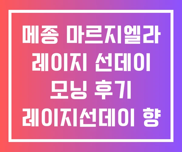 메종 마르지엘라 레이지 선데이 모닝 후기 레이지선데이 향 레이지선데이모닝