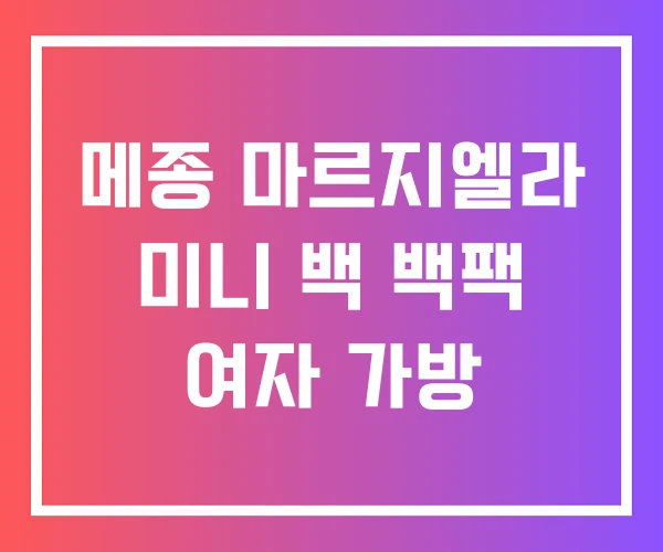 메종 마르지엘라 미니 백 백팩 여자 가방