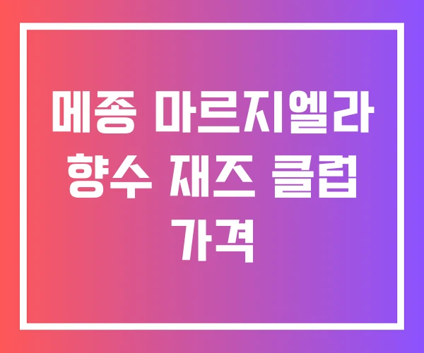 메종 마르지엘라 향수 재즈 클럽 가격