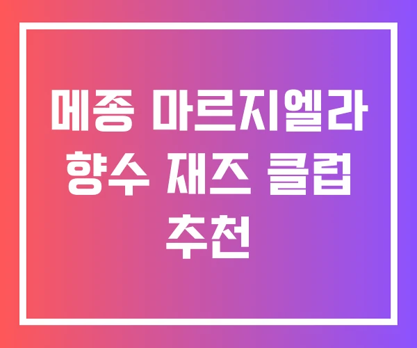 메종 마르지엘라 향수 재즈 클럽 추천
