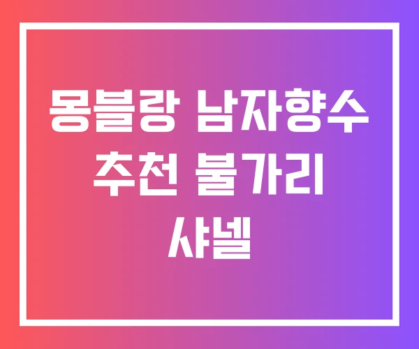 몽블랑 남자향수 추천 불가리 샤넬