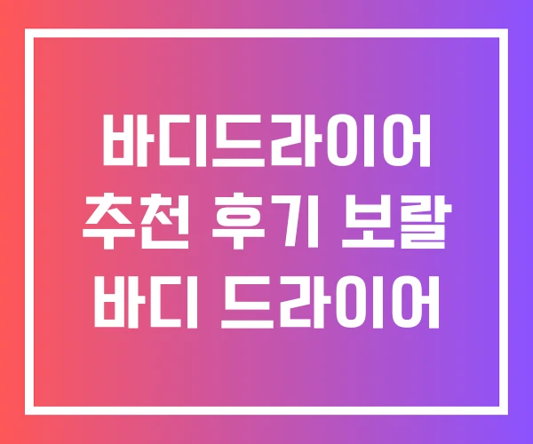 바디드라이어 추천 후기 보랄 바디 드라이어