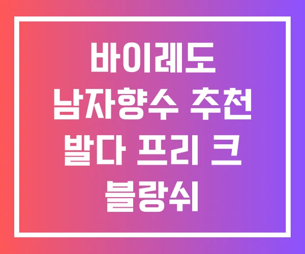 바이레도 남자향수 추천 발다 프리 크 블랑쉬