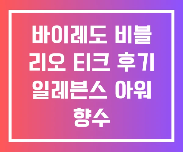 바이레도 비블 리오 티크 후기 일레븐스 아워 향수